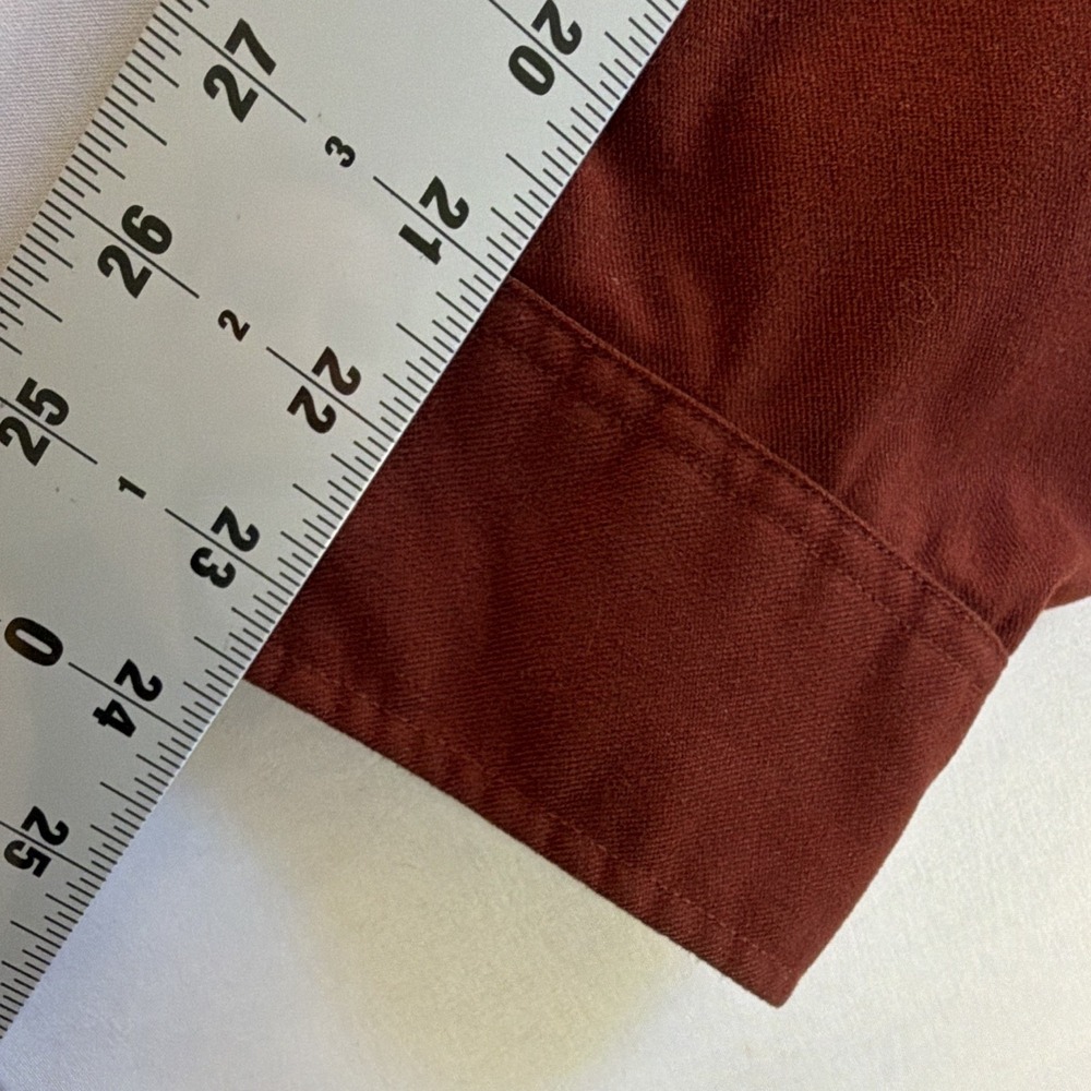 Cabela's Thick Button Up Shirt Mens XL Regular Red Solid Long Sleeve Pockets - Picture 7 of 10